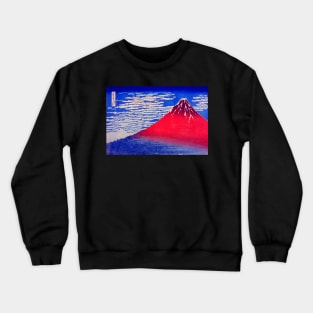 "South Wind, Clear Sky" also known as Red Fuji, by Katsushika Hokusai (1830 - 1832) TECHNICOLOR REMASTERED Crewneck Sweatshirt